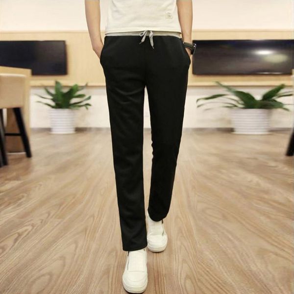 

wholesale- autumn and winter thick trousers pants men's casual large yards heavyweight pants loose straight elastic waist trousers 2017, Black