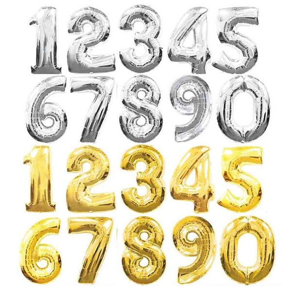 

large number inch favors helium 32 birthday balloons wedding decoration party balloon souvenirs foil golden silver oxxxr