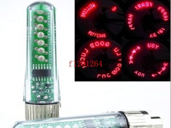 200 teile/los Dhl-freies verschiffen Fahrrad Motorrad Led Buchstaben Rad Reifen Lichter mit Worten led Fahrrad licht ventil led licht