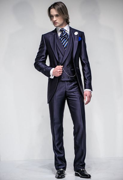 

wedding groomsmen suits prom dress coat blue tuxedos for wedding groom wear dinner men suit shiny, White;black