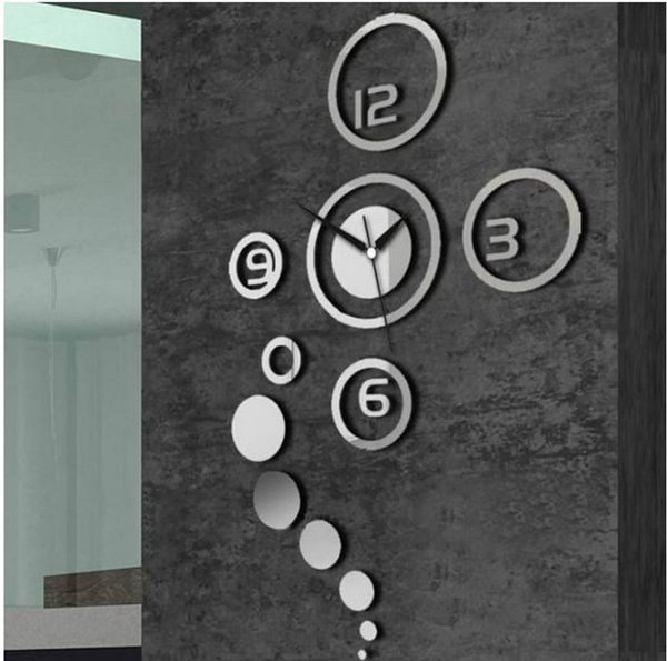 

creative mirror fashion mute wall clocks (random color) silver 0201004