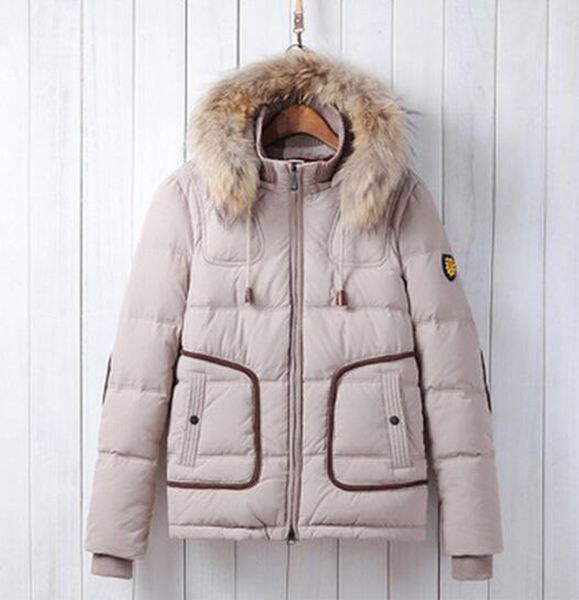 

men's winter fashion thickening big yards white duck down new cultivate one's morality short detachable cap down jacket coat. m, Black