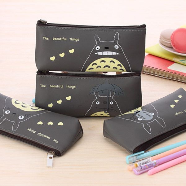 

cartoon miyazaki totoro pencil bags wholesale children kids pen bags pu waterproof stationery bags promotion xmas gift for boys girl17111409
