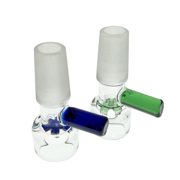 Kräuterschieber aus Glas – 14 mm und 18 mm, inklusive Blumen-Schneeflockenfilter, für Glasbongs und Aschefänger