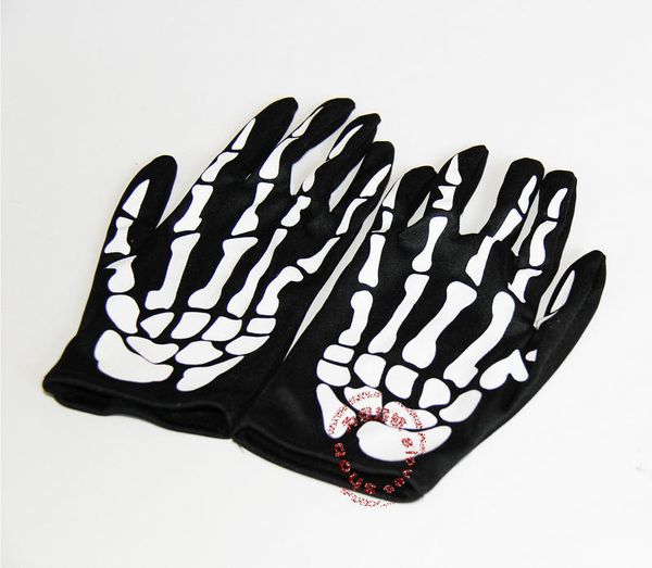 

wholesale-halloween scary skull gloves punk party skull skeleton party, Blue;gray