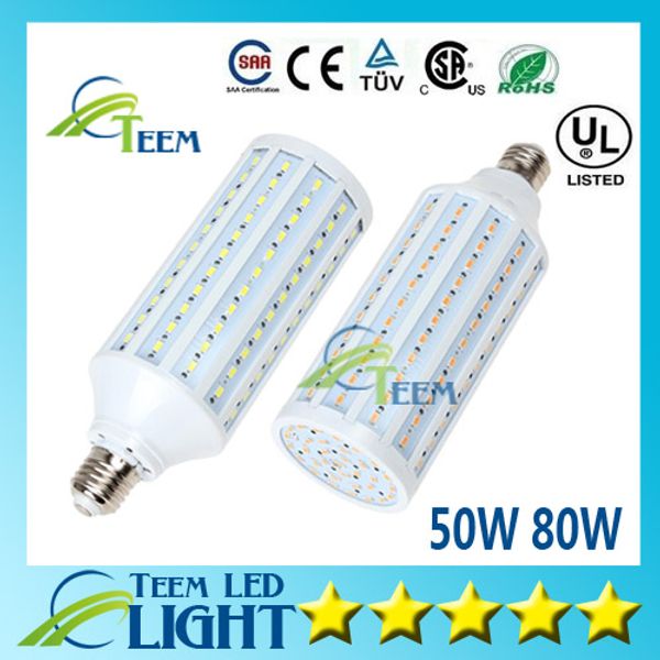 

dhl ultra bright led corn light e27 e40 b22 smd5630 110-240v 50w 80w 7500lm led bulb 360 degree lighting bulb lamp lights 10