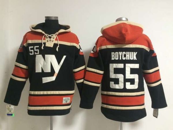 

new york islanders old time hockey jerseys #55 johnny boychuk blue black hoodie pullover sports sweatshirts winter jacket, Black;red
