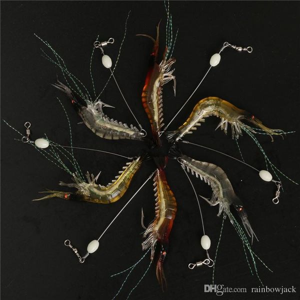 

plastic shrimp shape squid lure prawn jigging baits 9.5cm 6.4g artificial ocs fishing lure hooks