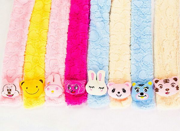 

children's kids cartoon animals plush scarf cute baby scarves christmas xmas gifts autumn winter warmer, Red;brown