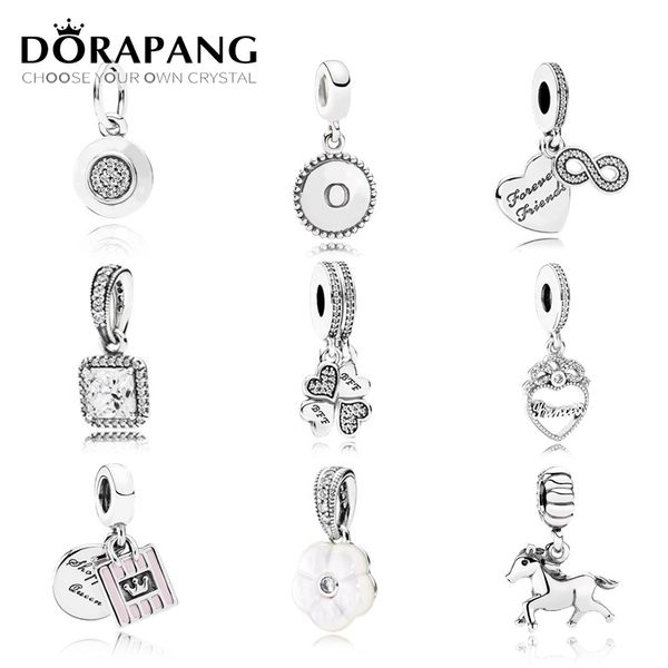 

dorapang 100% 925 sterling silver classic brand love pendant charm pony bead collocation bracelet diy bracelet factory wholesale, Black
