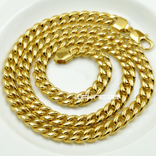 

60cm mens stainless steel 8mm gold tone cuban curb link chain necklace n310, Silver