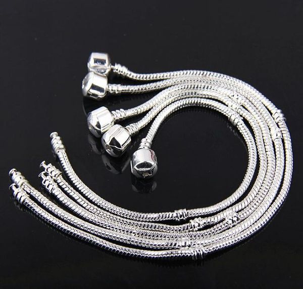

sell 10pcs/lots fashion snake chain antique silver charm bracelets fit european beads diy accessories, Black