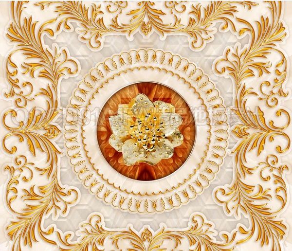 

3d floor painting ed golden roses marble abstract pattern wallpaper for bathrooms