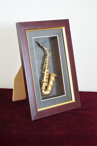 

Чисто ручной работы саксофон Sax витринный шкаф стены рамки деревянной рамки