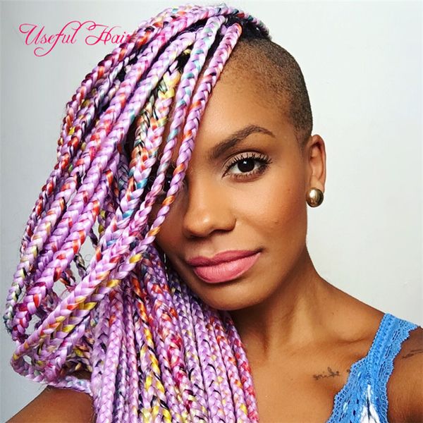 ENVÍO GRATIS Jumbo BRAIDS SINTÉTICO cabello trenzado sintético dos tonos color JUMBO BRAIDS extensión cheveux 24 pulgadas ombre caja trenzas cabello