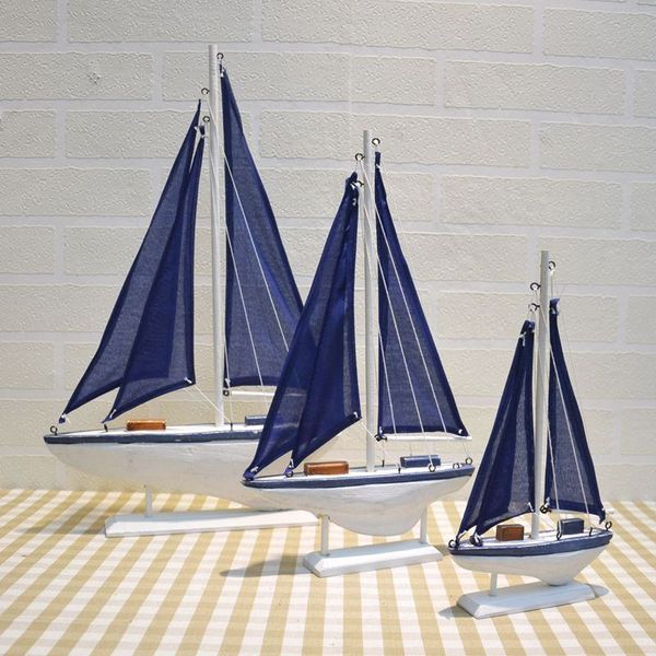 Acheter Bleu En Bois Saling Navire Modele Style Mediterraneen