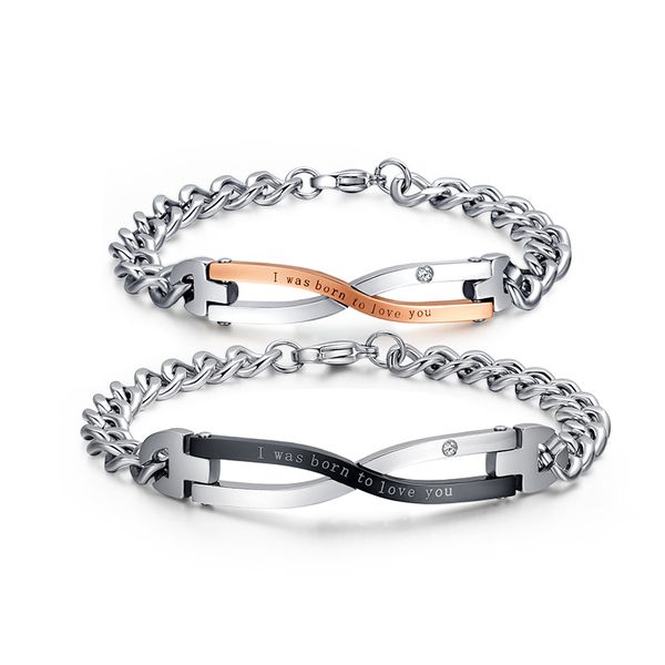 

2014 brand design bracelets for couples stainless steel love jewelry wholesale, Black