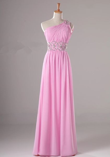 

elegant one shoulder beaded backless evening dress long 2016 floor length draped evening gowns hollow out, Black;red