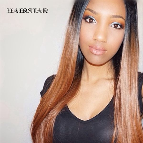 Honey Blonde Lace Front Wig Ombre Color Synthtic Wig Straight Hair