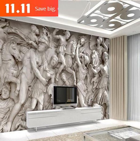 11,11 halbe aus Custom Fototapete 3D Continental Wandbild Reliefs Hintergrund einfache Mode große Wandbild 3D Wandbilder Tapete Malerei