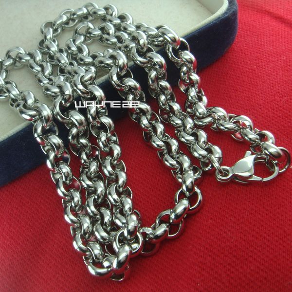 

7mm ale cool men necklace stainless steel ring link chain (50,60,70cm) n260, Silver