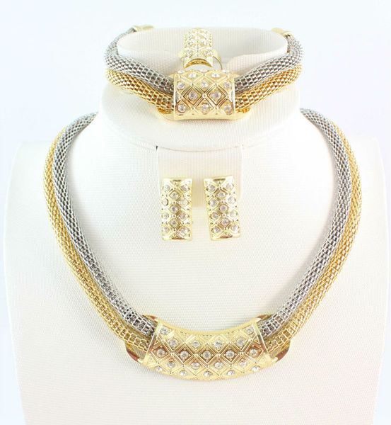 

Высокое Качество Свадебное Ожерелье Браслет Серьги Кольцо Комплект Ювелирных Из