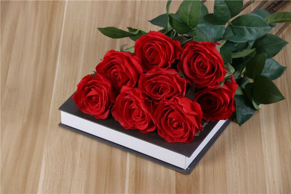 

10 шт. роскошные розы цветок real touch розовые цветы многоцветный для свадьбы стены свадебный букет украшения дома партия аксессуар flore