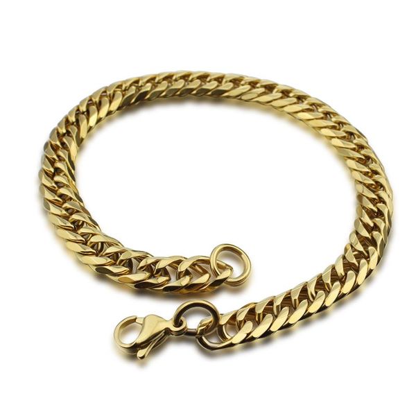 

vintage filled gold chain bracelets chunky stainless steel men's jewelry afrcian jewellery, Black