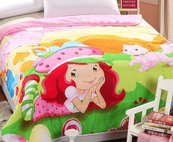 Kids Christmas Strawberry Shortcake Quilt Girls Bedding Sets 100