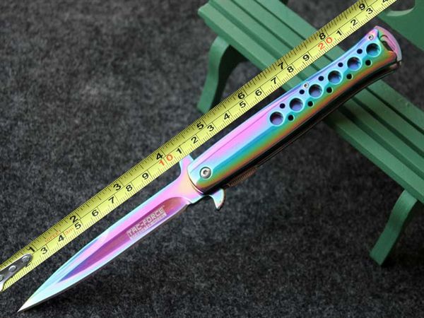 

201506 New TAC FORCE fast folding knife colorful EDC pocket knife outdoor survival knives with nylon bag S179M