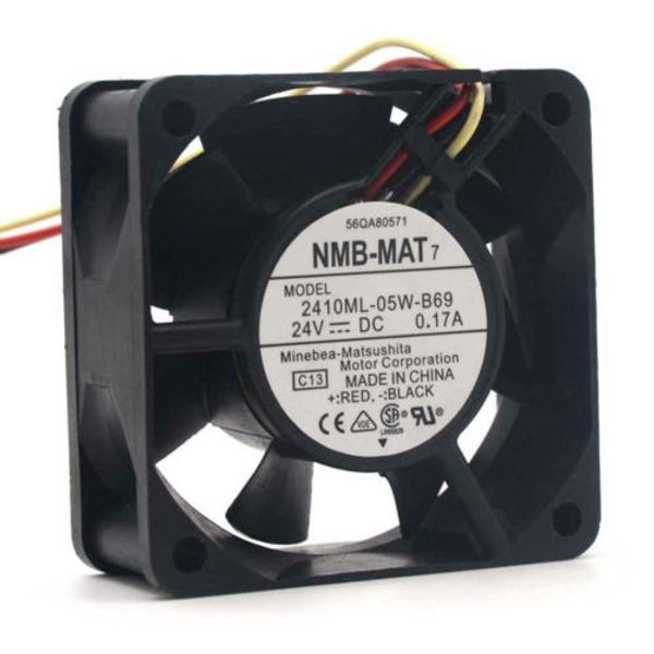 

nmb-mat 2410ml-05w-b69 dc 24v 0.17a 60*60*25mm 60mm 6cm converter cooling ball fan