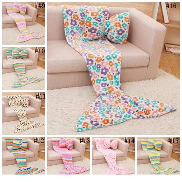 Kids Mermaid Blankets Warm Tail Blanket Tail Sleeping Bag Sofa Nap