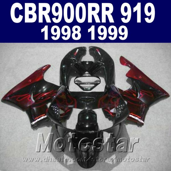 Профессиональные аксессуары для тела для Honda CBR900 RR Flaings 98 99 CBR900RR CBR919 1998 1999 Red Flame Black Camb Tracking Kit QD81