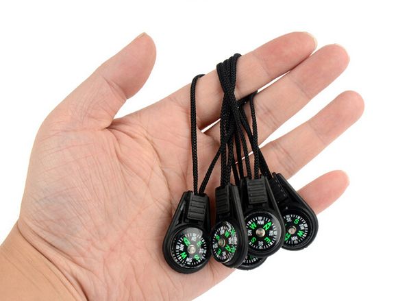 

500xnew arrival mini hanging ring hand compass for camping portable hiking tools plastic rope sling compass