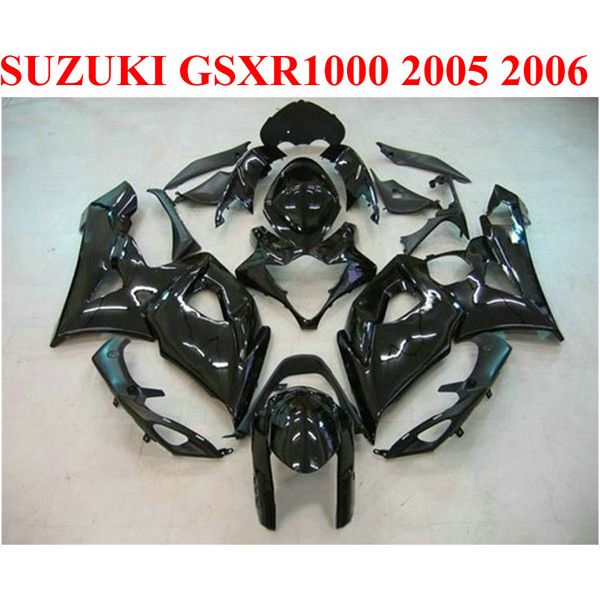 ABS-Motorradverkleidungen für Suzuki GSXR1000 05 06 Bodykits K5 K6 GSXR 1000 2005 2006, komplett schwarz glänzendes Verkleidungsset ND4