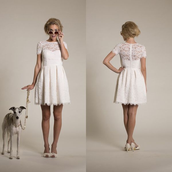 simple wedding dress above the knee