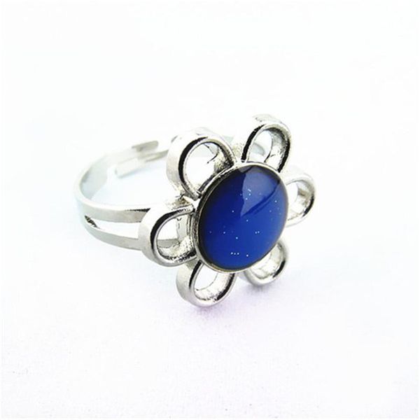 

mood ring wholesale 100 pieces/lot mood ring color change the magic of sunflower band ring, Silver