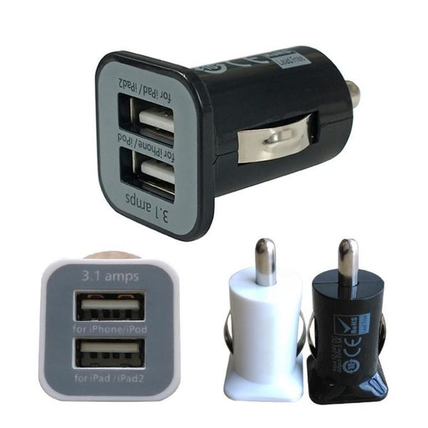

USAMS 3.1 A USB Dual Car Charger 5V 3100mah Dual 2 Port mini Car Chargers адаптер питания для iPhone 6 5s HTC iPod iTouch Samsung Ga