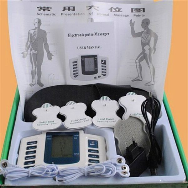 

full body massager jr309 electrical stimulator full body relax muscle therapy massager electro pulse tens acupuncture + 4 pads