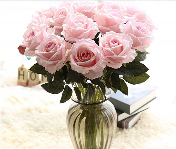 Acheter Simple Rose Ouvert Rose Décoratif De Noël De Mariage Fleur De Soie Faux Fleur Real Look Fleur Artificielle Mariée Bouquet Odeur Rose De 086