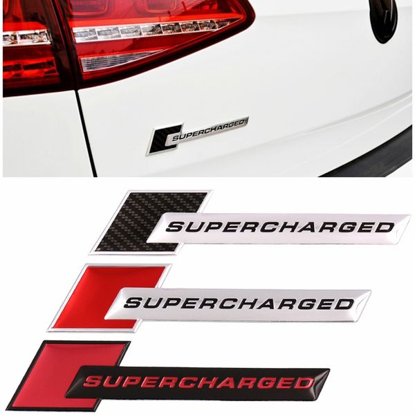 Adesivos de alumínio SUPERCHARGED Decal Emblema Emblema Etiqueta para Volkswagen Audi A3 A4 A5 A6 Q3 Q5 Q7 S4 S6 TT TTS R8 RS7 S4 Car Styling