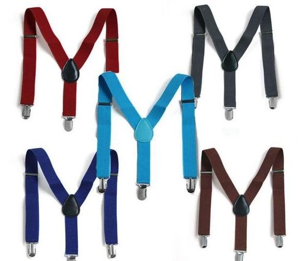 

children straps elastic cute girls boys clip on suspenders clothing kids cool vintage fashion y shape adjustable braces brace, Black