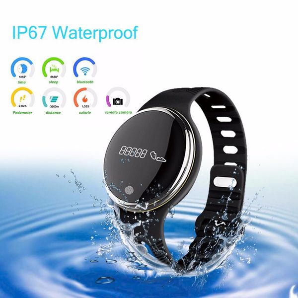 

E07 waterproof ip65 bluetooth mart watch bracelet port healthy pedometer leep monitor mart watche for android phone