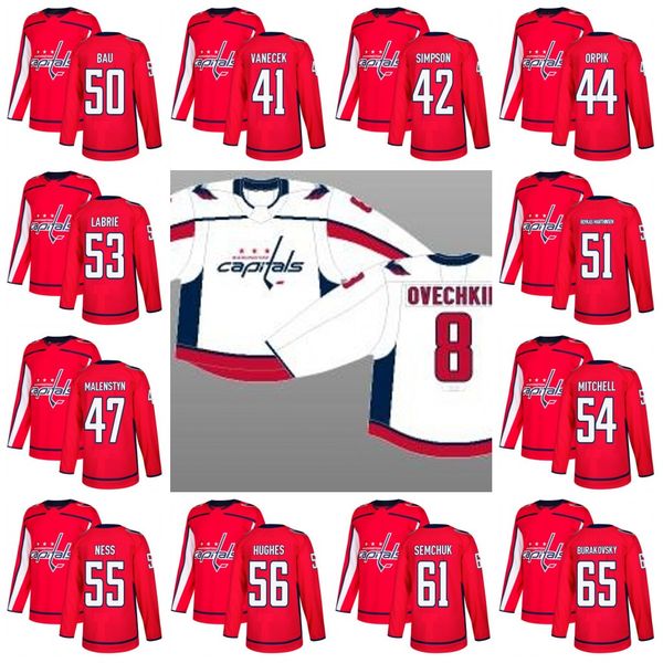 

100th Washington Capitals Women 2017-2018 Vitek Vanecek Wayne Simpson Beck Malenstyn Mathias Bau Kristian Roykas Marthinsen Hockey Jersey