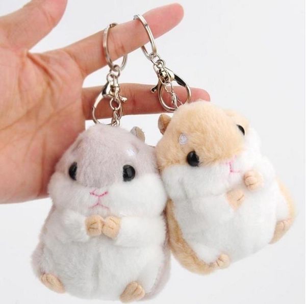 

baby kids kawaii cute soft plush cartoon animal white/khaki small hamster toy doll key chain stuffed mouse toy