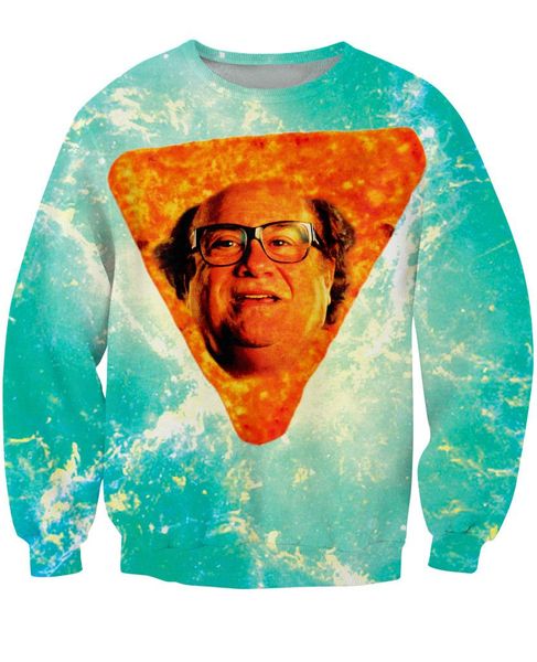2015 Neu Kommen Sie Danny Dorito Crewneck Sweatshirt Sexy Sweats Danny DeVito im Nacho-Käse-Geschmack 3D-Pullover für Damen und Herren an