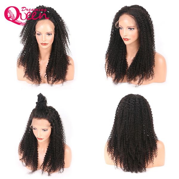 Brasileiro Kinky Curly Wig Humano Cabelo Completo Perucas de Cabelo Virgem Humano para Mulheres Negras Prebrados nós Branqueados