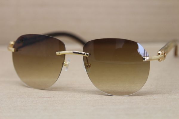 

rimless t8300829 black mix white buffalo horn очки кадры женщин на открытом воздухе вождения очки c украшение золотой раме glassize: 54-18-1, White;black