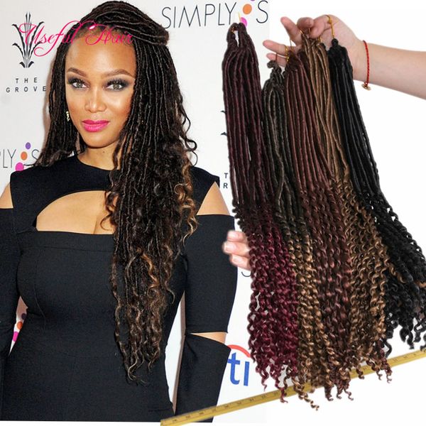 

full ending havana mambo goddess tight neat loop dreadlocks crochet braids 18inch faux locs braids hair extensions synthetic braiding hair, Black