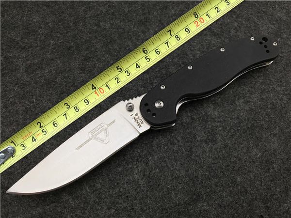 

Popular knife Ontario RAT Model 1 Liner Lo Knife AUS-8 blade Satin + Stonewash Folding blade Survival Tactical Knives gift L